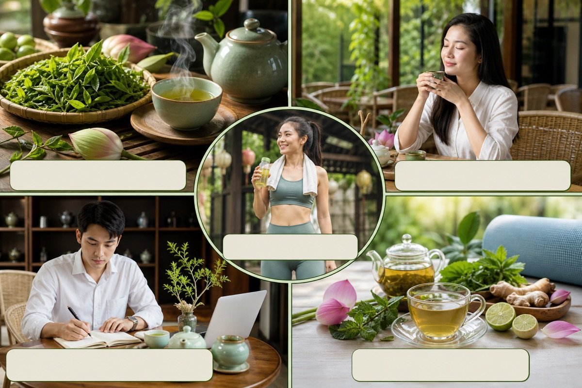 Notion AI tiêu đề trà xanh