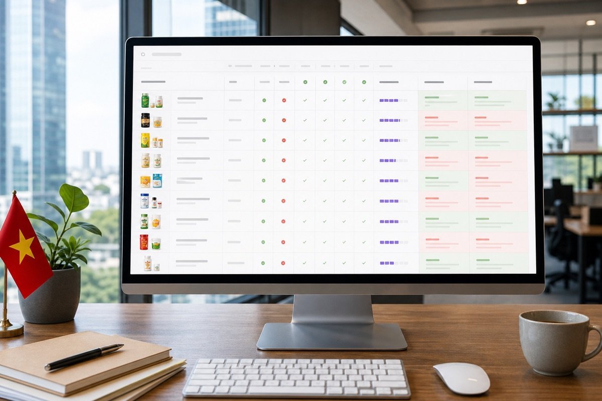 Notion AI phân tích đối thủ thực phẩm chức năng
