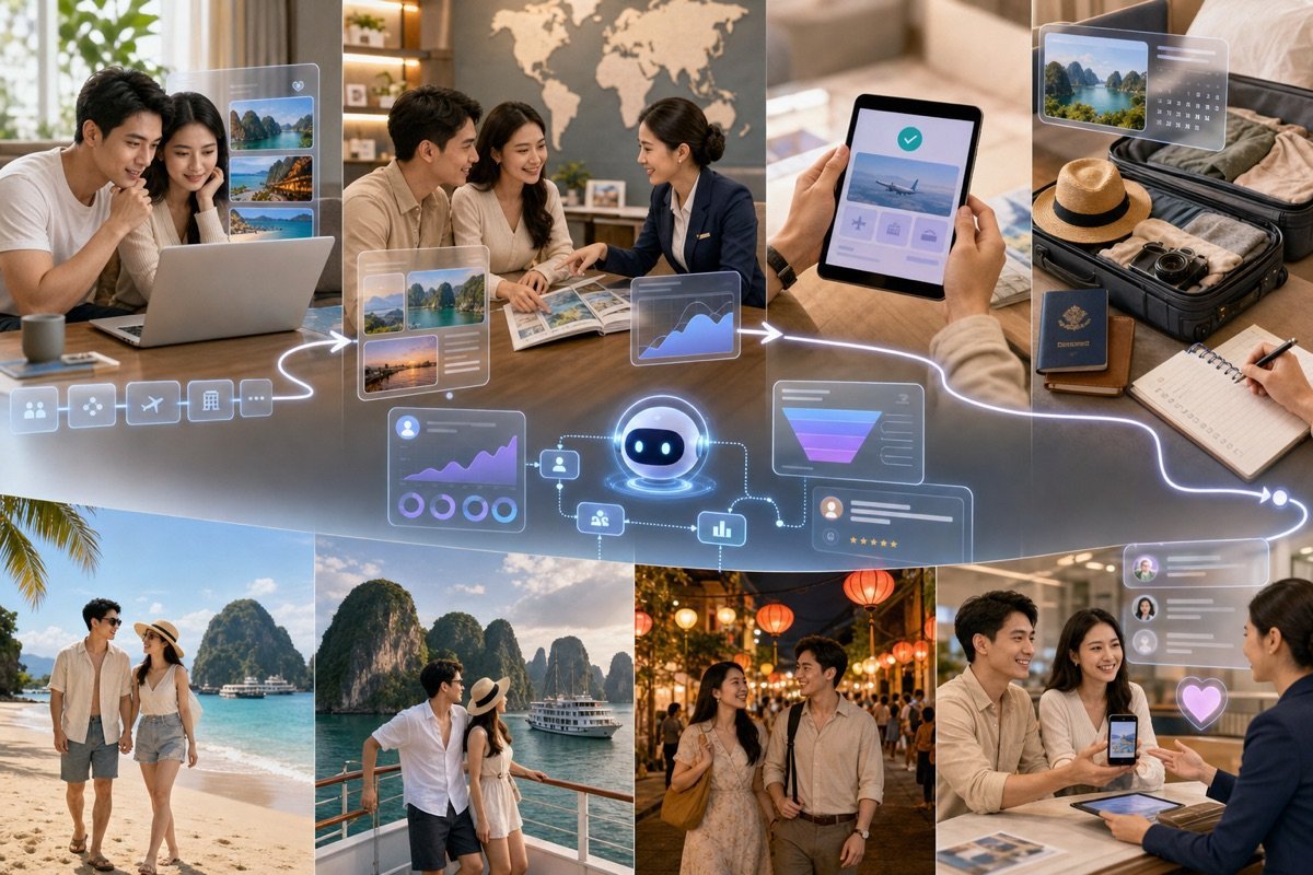 Notion AI hành trình khách hàng dịch vụ du lịch