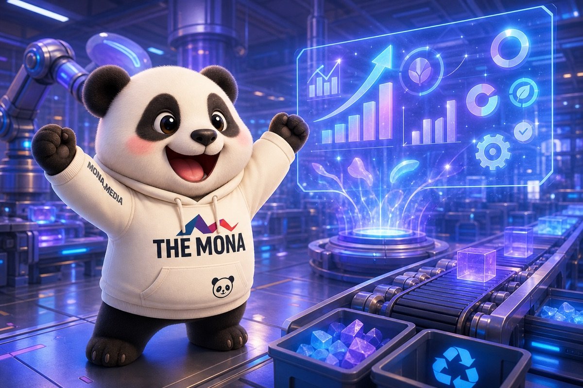 Gấu MONA tự hào chỉ vào số liệu giảm lãng phí và tăng công suất thực từ phần mềm quản lý dự án sản xuất.