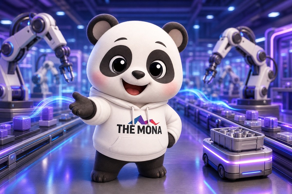 Chú gấu MONA tự tin mời gọi trải nghiệm phần mềm quản lý dự án sản xuất hiệu quả.