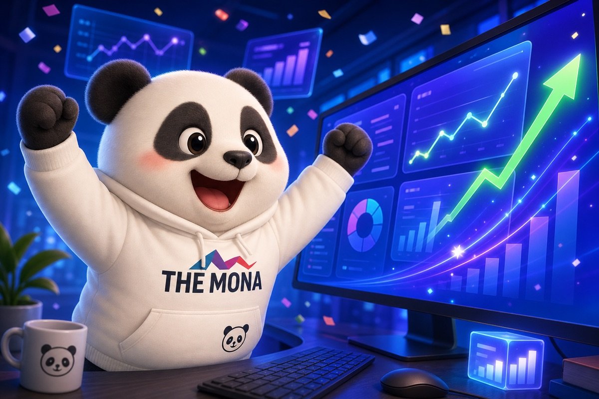 Gấu trúc nhìn màn hình phần mềm quản lý sản xuất theo đơn hàng, thấy rõ sự giảm thiểu thất thoát nguyên vật liệu.