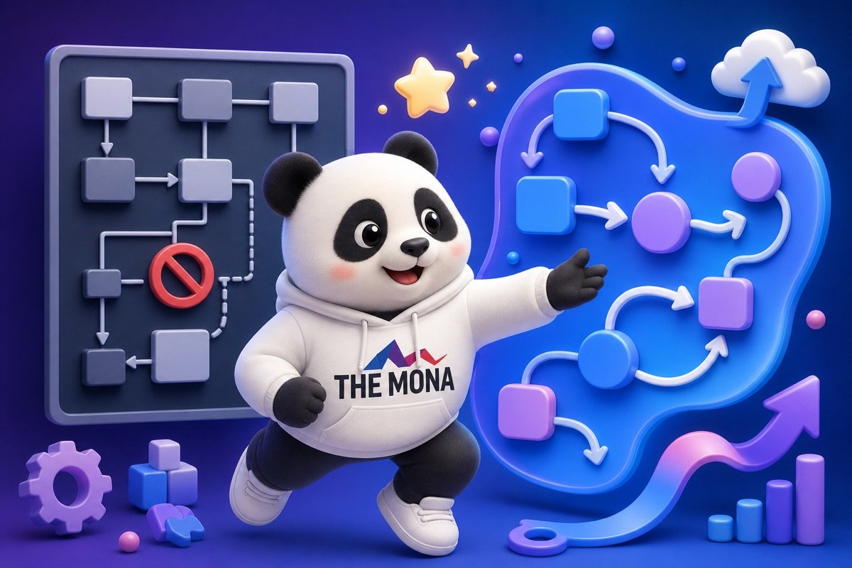 Infographic so sánh quy trình vận hành bị bóp méo và quy trình tối ưu cho phần mềm quản lý trung tâm đào tạo.