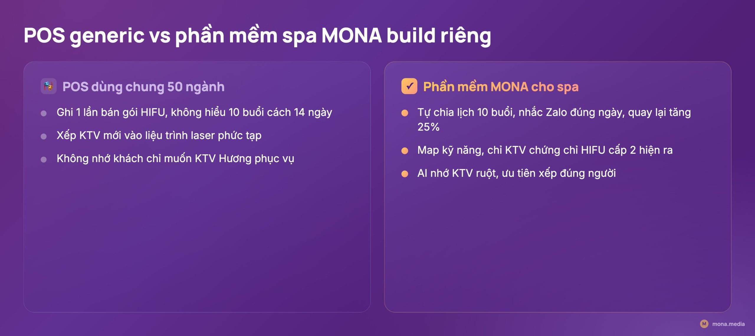 Phần mềm spa chuyên biệt hiểu liệu trình KTV hơn POS generic KiotViet Sapo - phần mềm quản lý spa salon