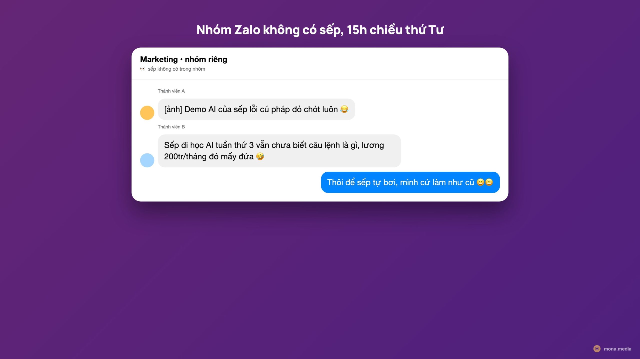 Nhân viên cười nhạo sếp đi học AI trong nhóm chat Zalo không có sếp