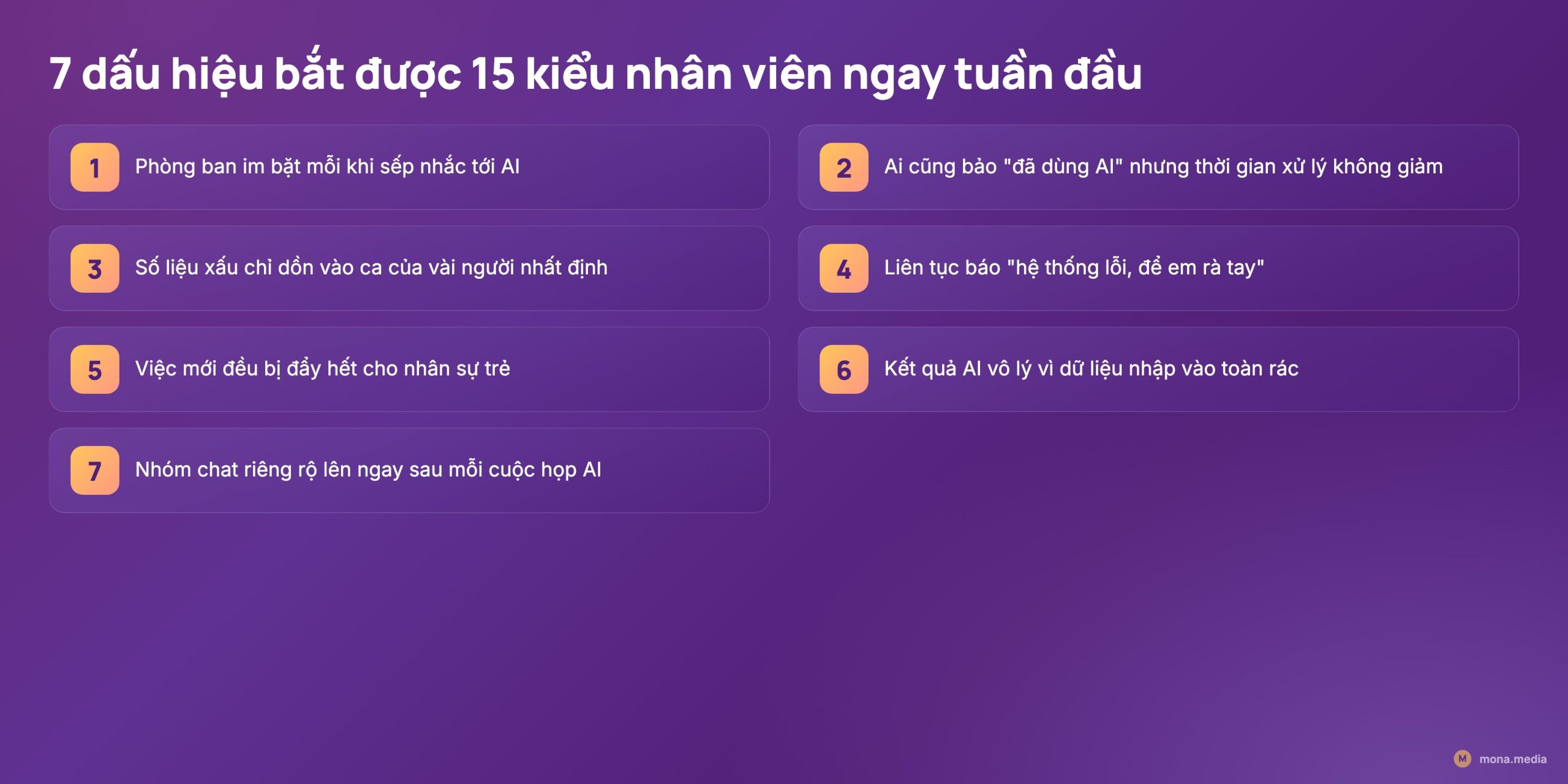 7 dấu hiệu giúp doanh nghiệp bắt được 15 kiểu nhân viên phản ứng với AI ngay tuần đầu
