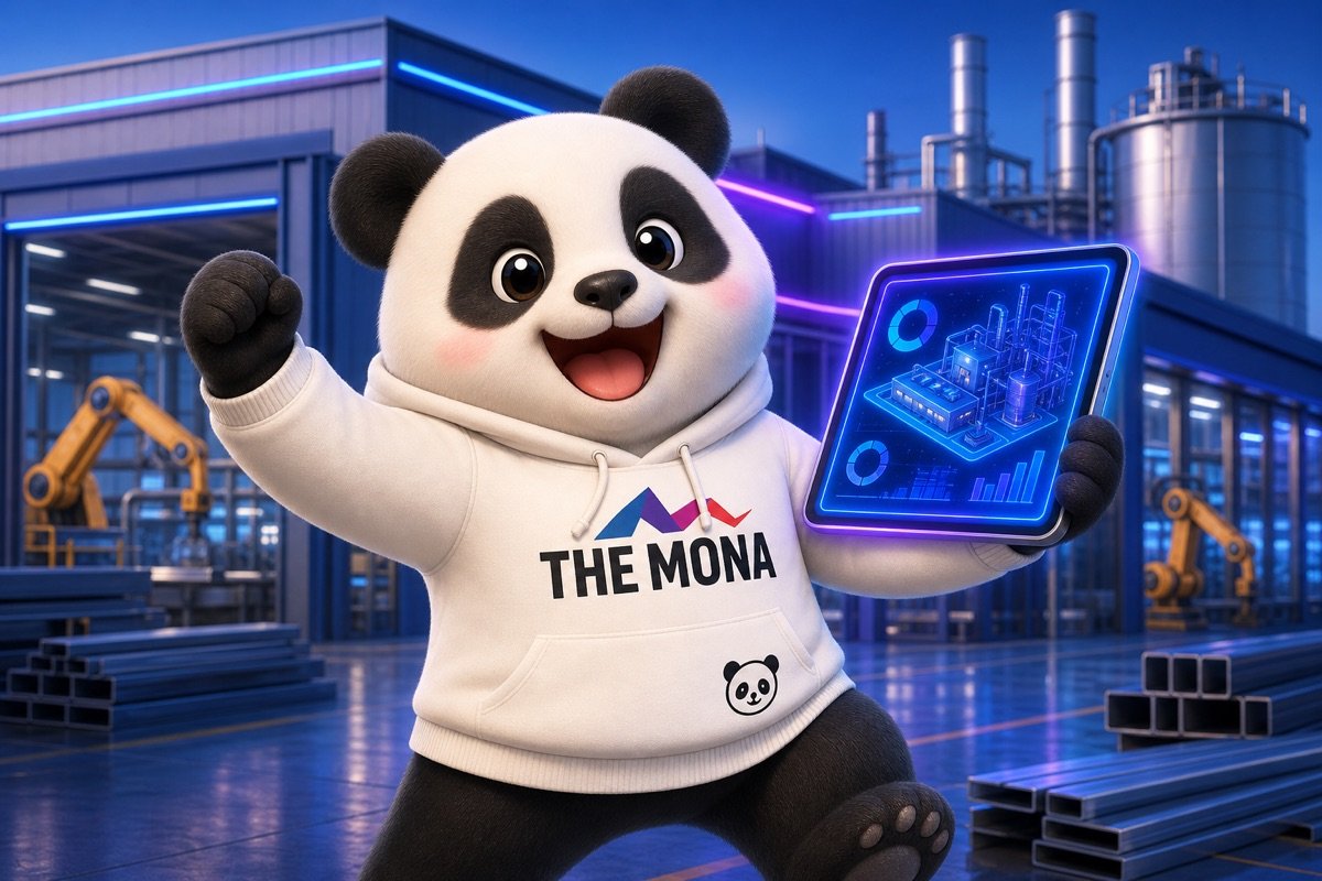 Chú gấu MONA tự hào với kết quả chuyển đổi số quản lý tài sản cố định nhà máy thép, cho thấy sự đồng bộ dữ liệu hiệu quả.