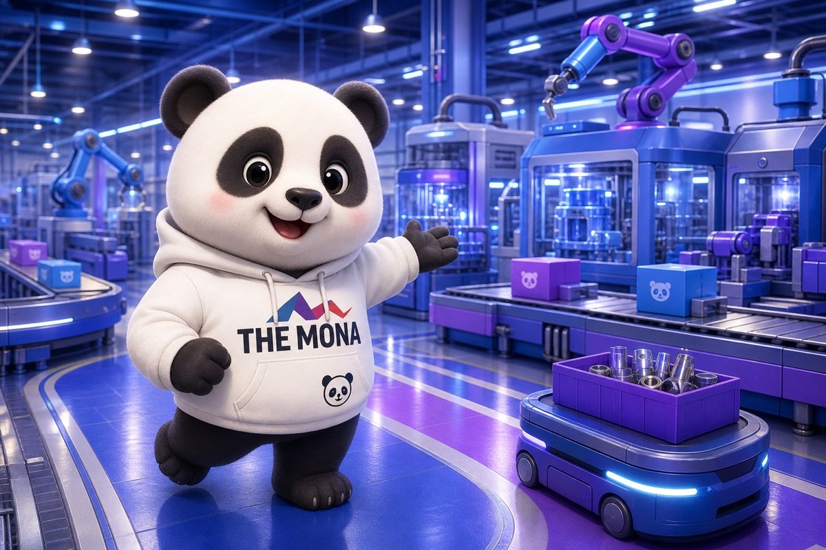Chú gấu MONA tự tin mời gọi khám phá lộ trình số hoá doanh nghiệp sản xuất.
