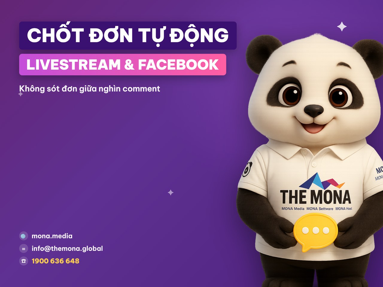phần mềm chốt đơn tự động livestream - MONA