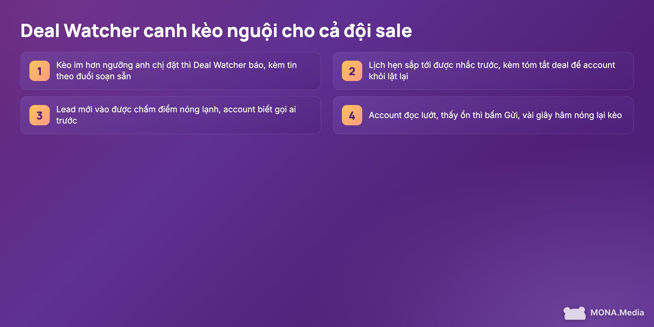 Trợ lý AI bán hàng Deal Watcher quét kèo nguội và nhắc account theo đuổi