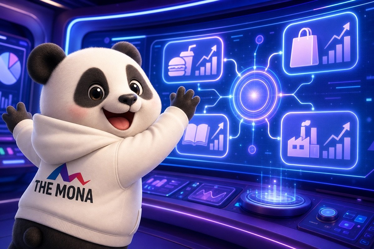 Gấu CEO xem màn hình hiển thị khả năng tự động hóa báo cáo kinh doanh áp dụng đa ngành.