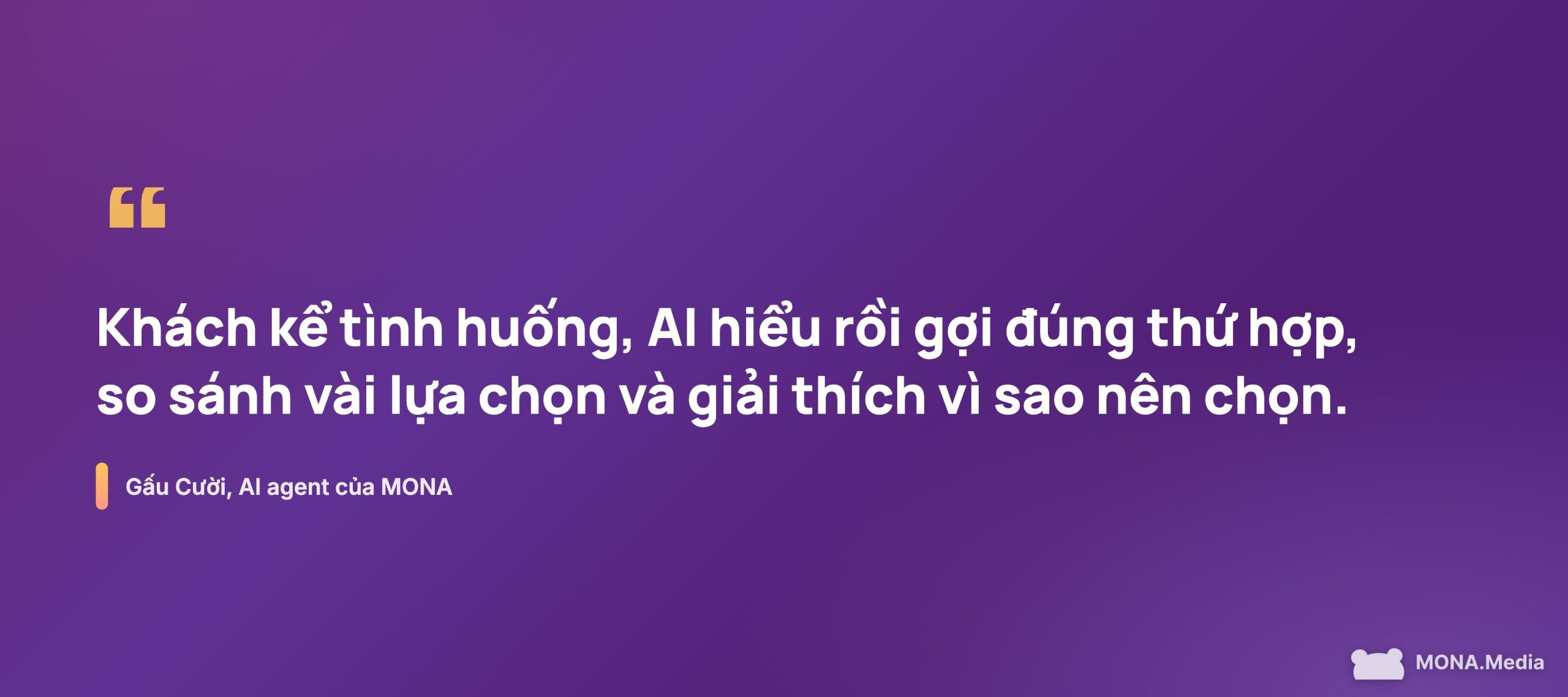 AI tư vấn khách hàng hiểu nhu cầu thay vì trả lời câu hỏi cài sẵn như chatbot FAQ cũ