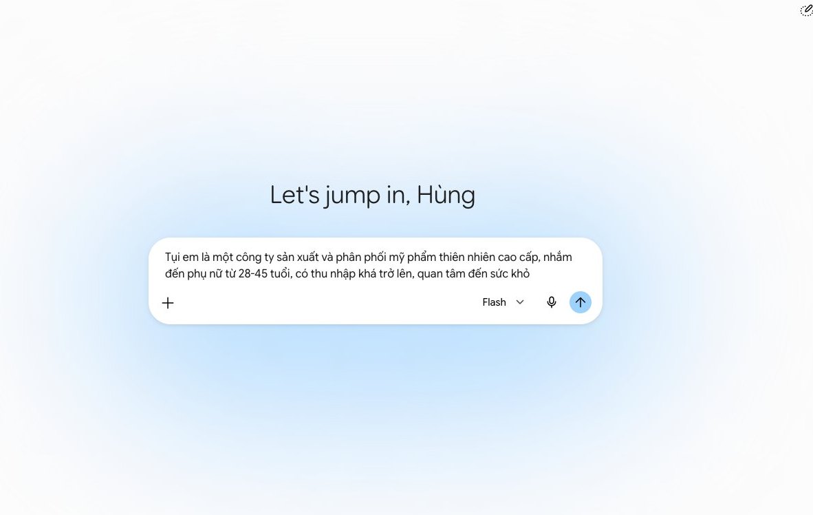 Ứng dụng Gemini phân tích chân dung khách hàng tiềm năng, đọc vị dữ liệu online cho doanh nghiệp mỹ phẩm.