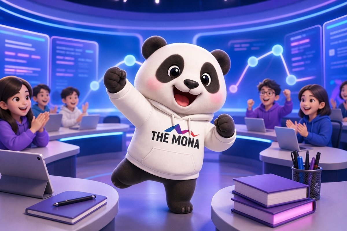 Panda nhỏ bé trong môi trường MONA EduCenter, tự hào về việc tăng hiển thị Featured Snippets nhờ viết content answer-first.