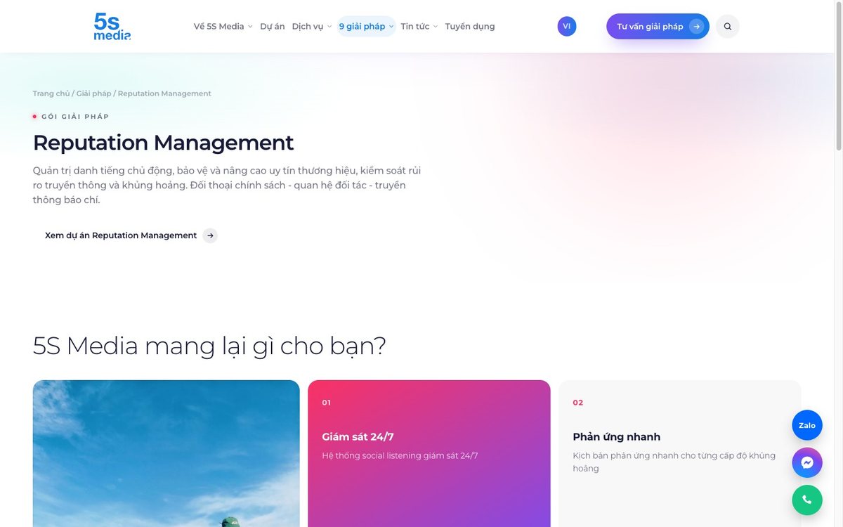 Trang Reputation Management website 5S Media