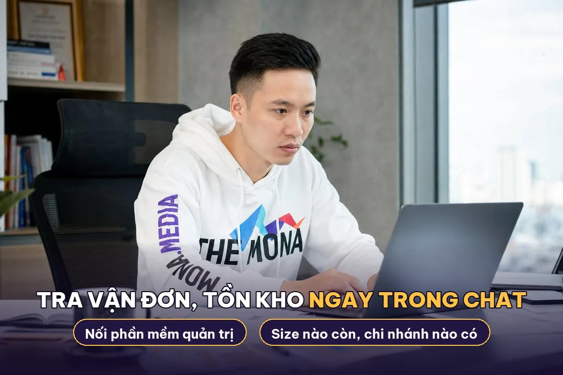 Chatbot Zalo tra vận đơn, tồn kho theo size chi nhánh ngay trong chat