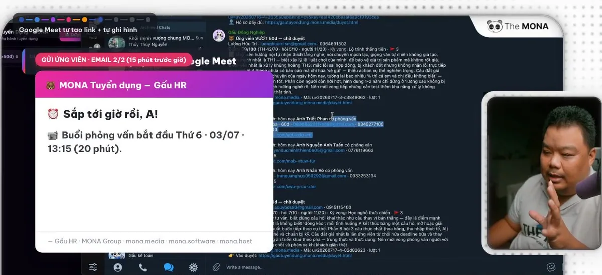 AI phỏng vấn tự động: Google Meet tự ghi hình, AI phân tích chấm điểm lại