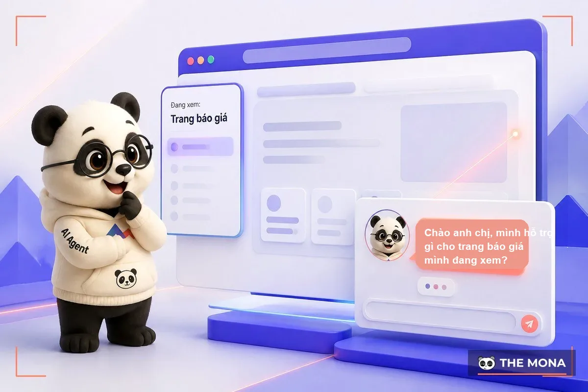 Chatbot website nhận biết khách đang xem trang báo giá