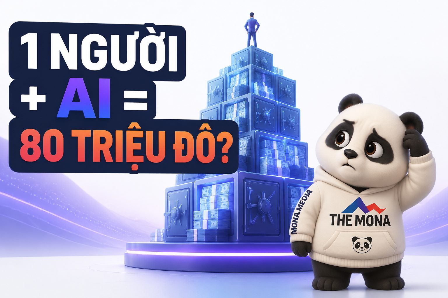 Công ty một người nhờ AI: một người đứng trên khối tài sản 80 triệu đô (minh hoạ AI)