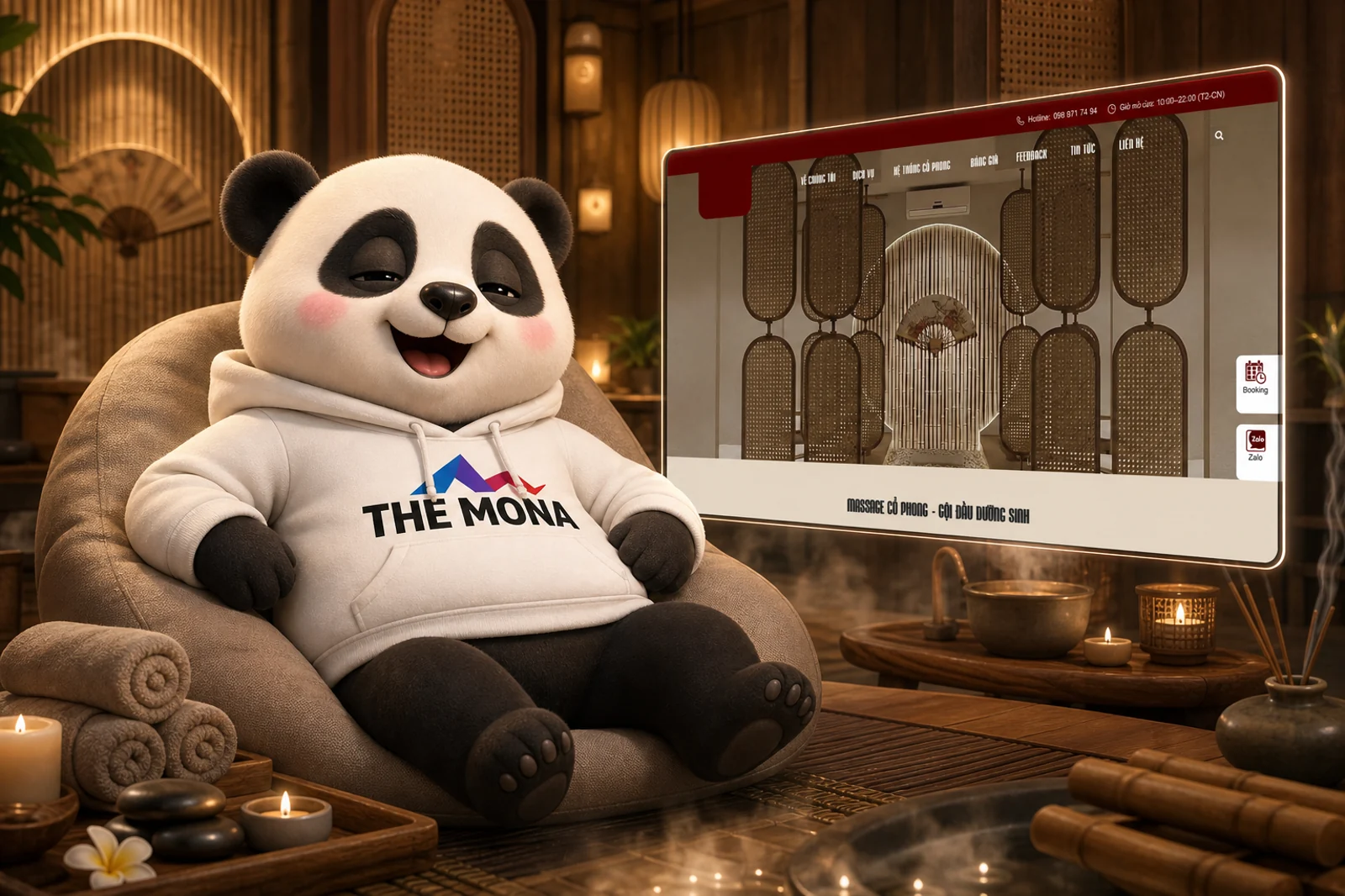 Massage Cổ Phong - web 3D + Gấu MONA