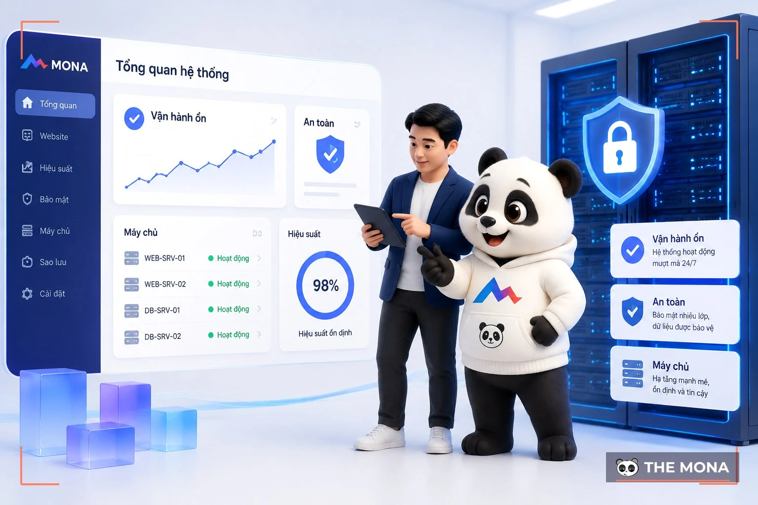 Gấu MONA cùng doanh nghiệp bảo vệ website