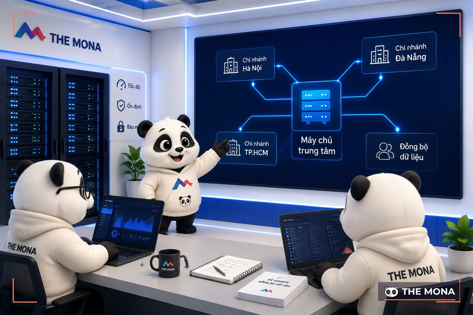 Gấu MONA dựng sơ đồ phần mềm nhiều chi nhánh