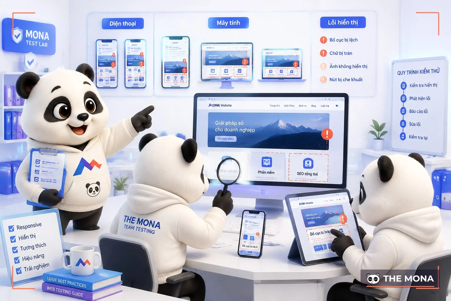 Gấu MONA kiểm tra website đa thiết bị