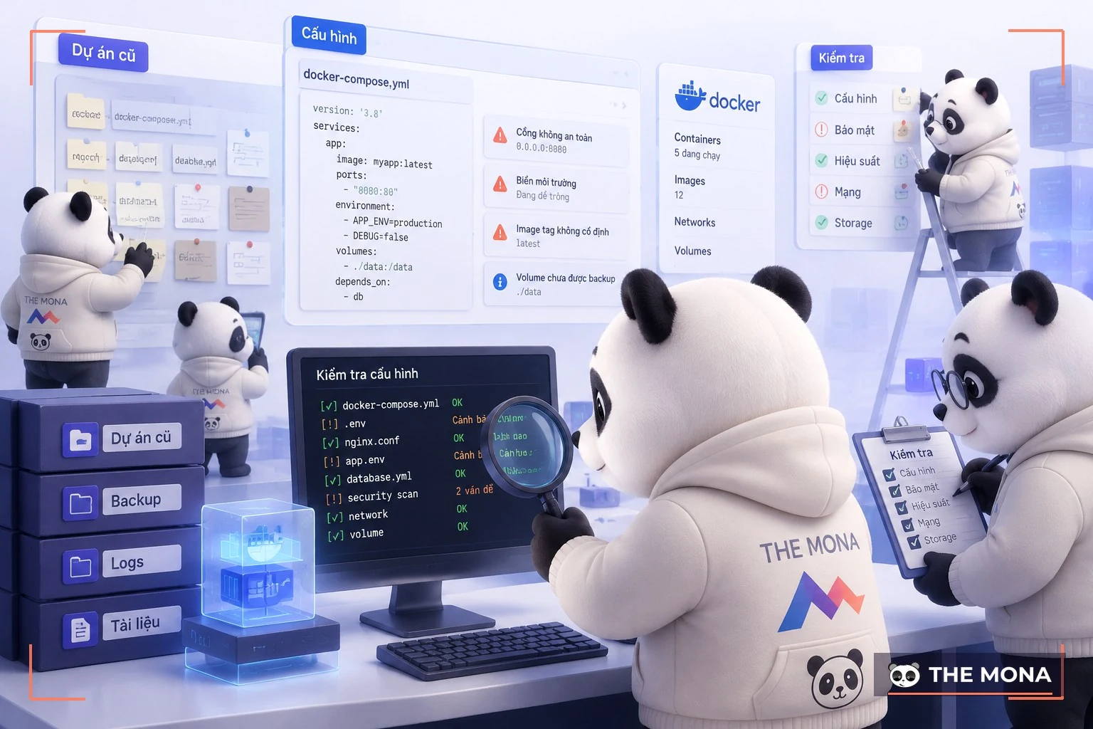 Gấu MONA rà soát cấu hình Docker cũ