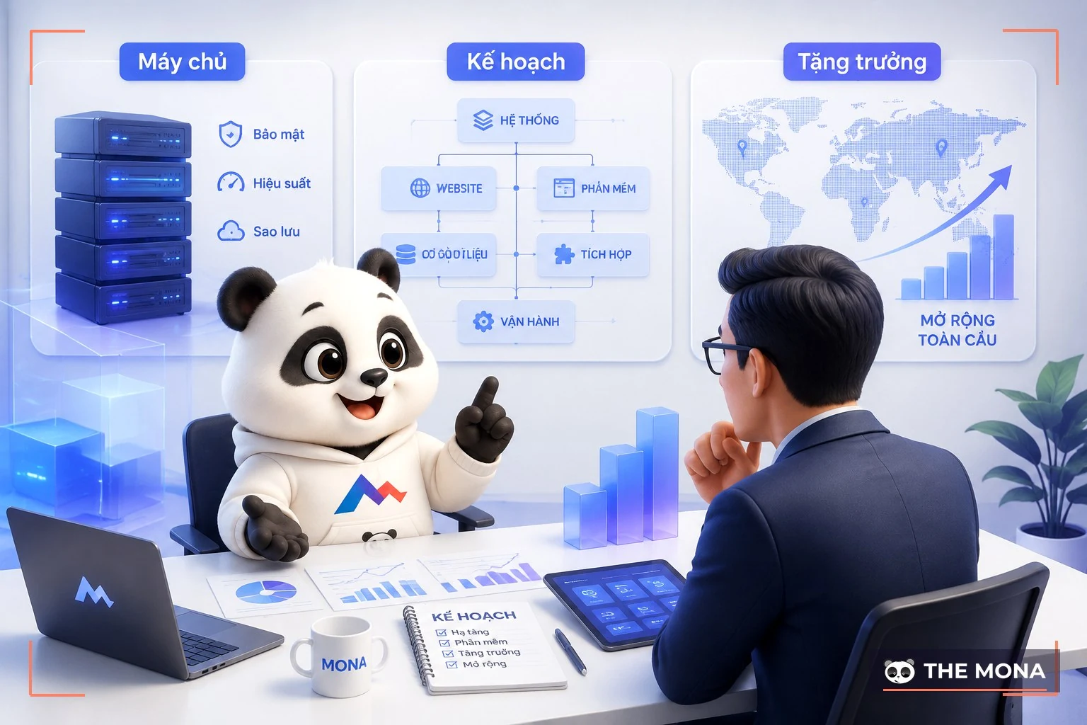 Gấu MONA tư vấn vận hành phần mềm