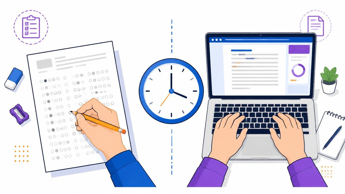 So sánh viết tay trên giấy và gõ bàn phím khi thi IELTS trên máy tính