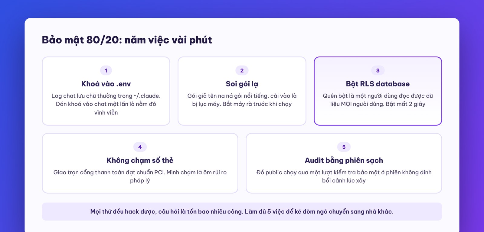 Năm việc bảo mật thấp treo