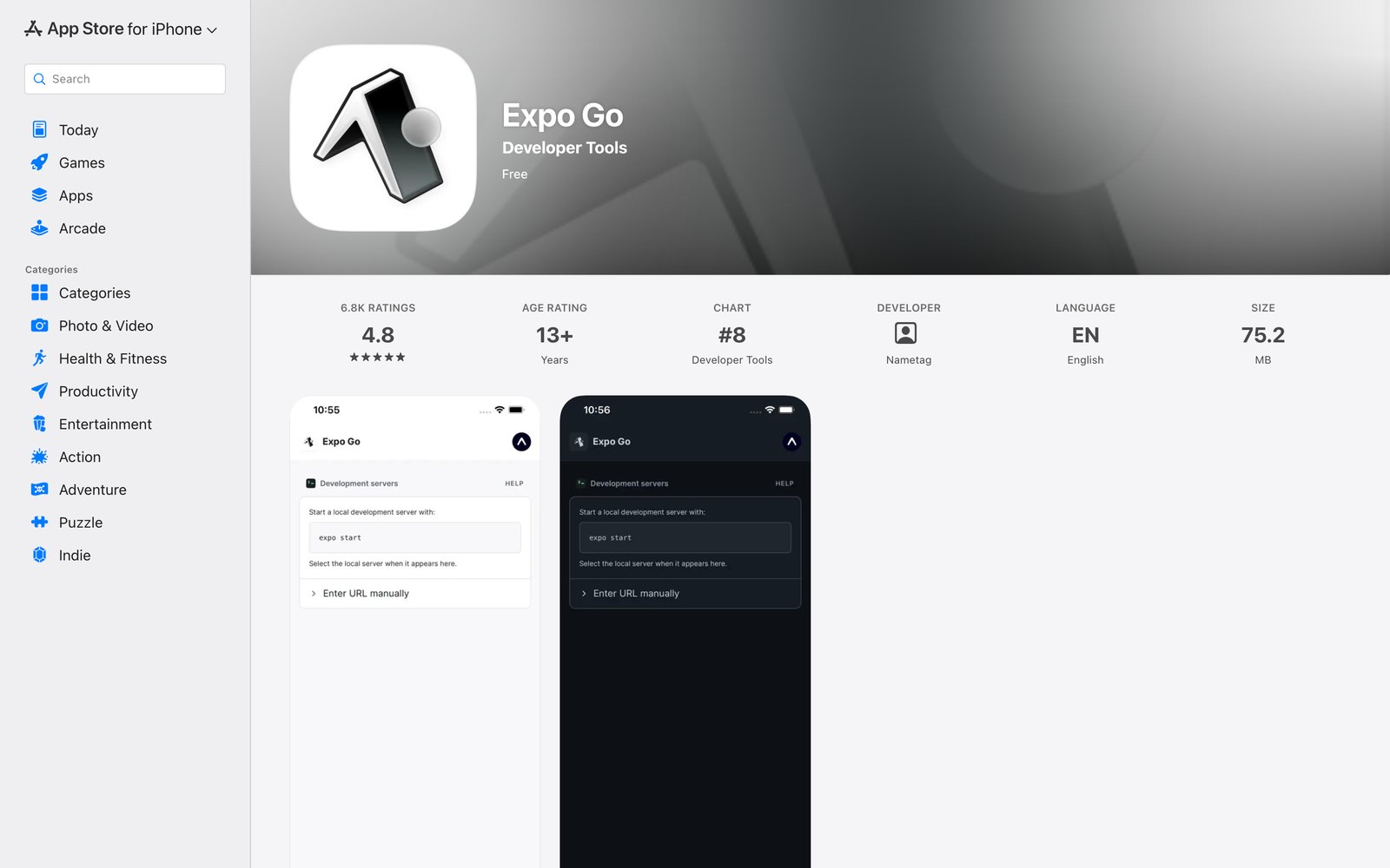 Expo Go trên App Store