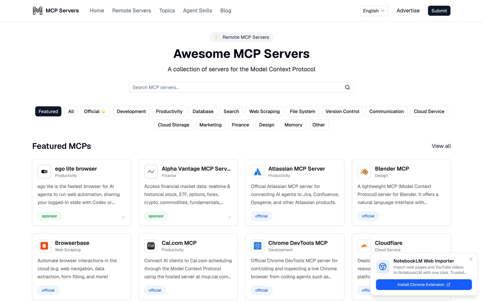 Danh mục MCP servers