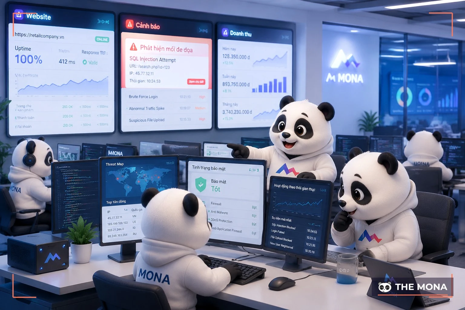 Đội gấu MONA kiểm tra cảnh báo bảo mật website