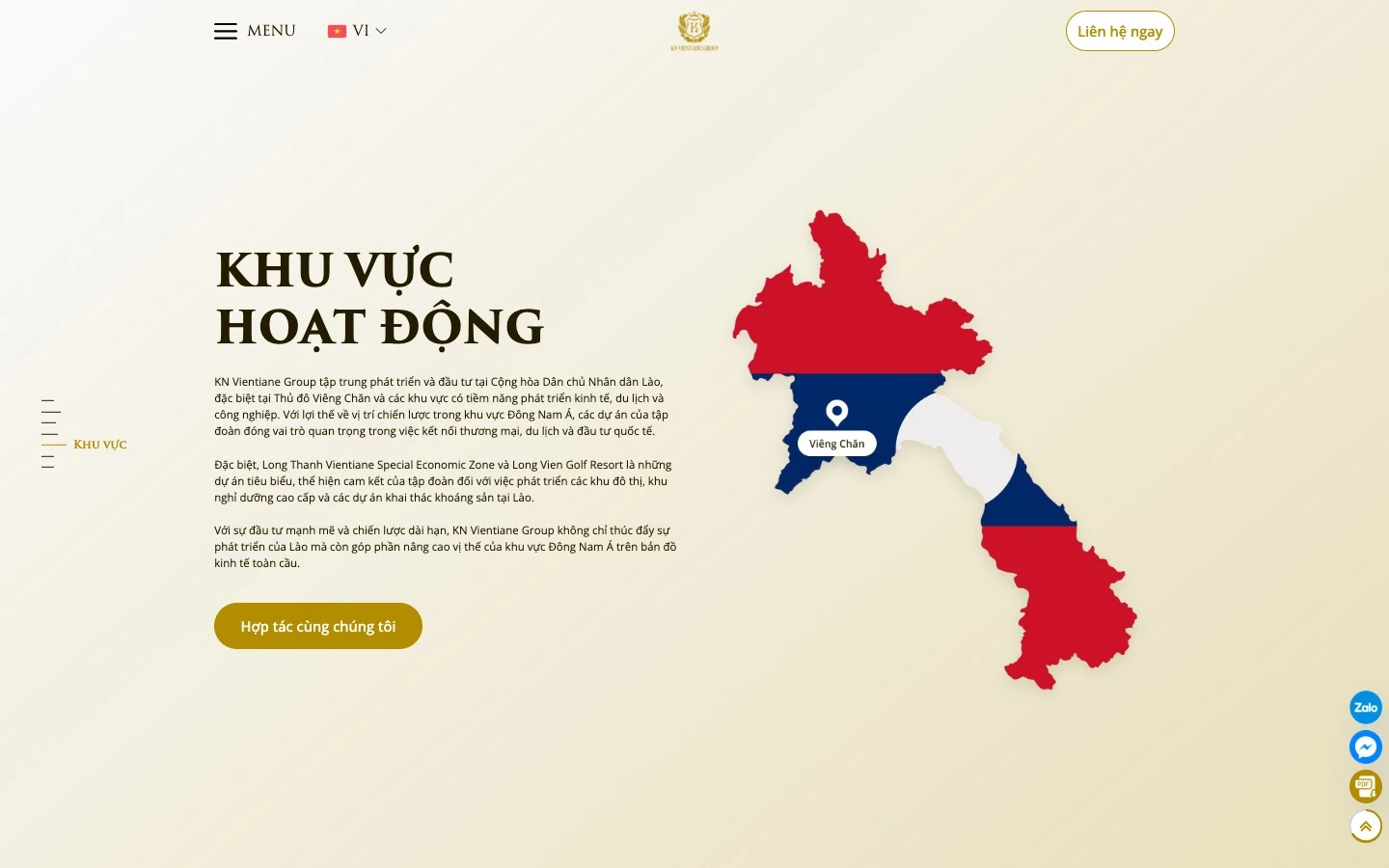 Bản đồ khu vực hoạt động của KN Vientiane Group tại Viêng Chăn, Lào
