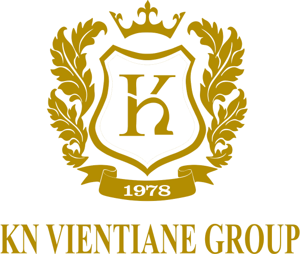 Logo KN Vientiane Group huy hiệu chữ K vàng năm 1978