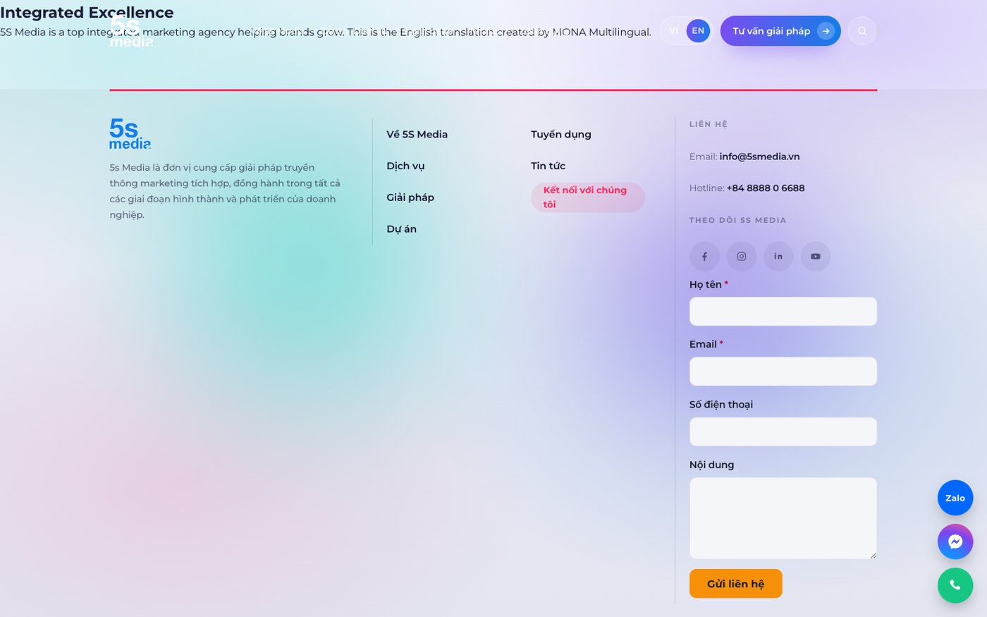 Bản tiếng Anh của website chạy trên đường dẫn riêng /en, chuẩn SEO cho khách quốc tế