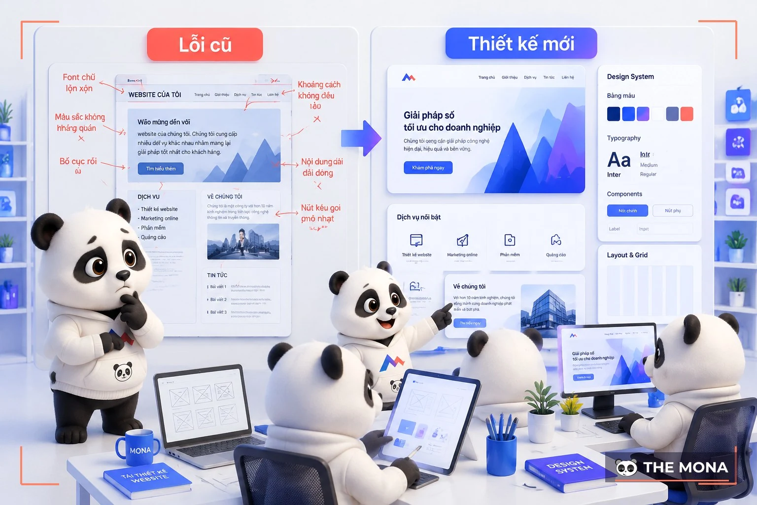 Đội gấu MONA rà soát lỗi trong bản mockup
