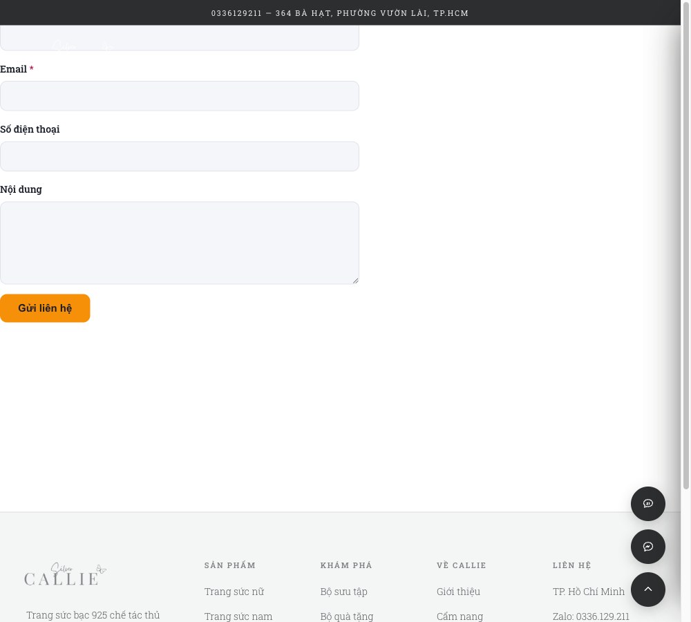 Form liên hệ MONA Smart Form hiển thị gọn gàng ngoài trang, không phá layout theme