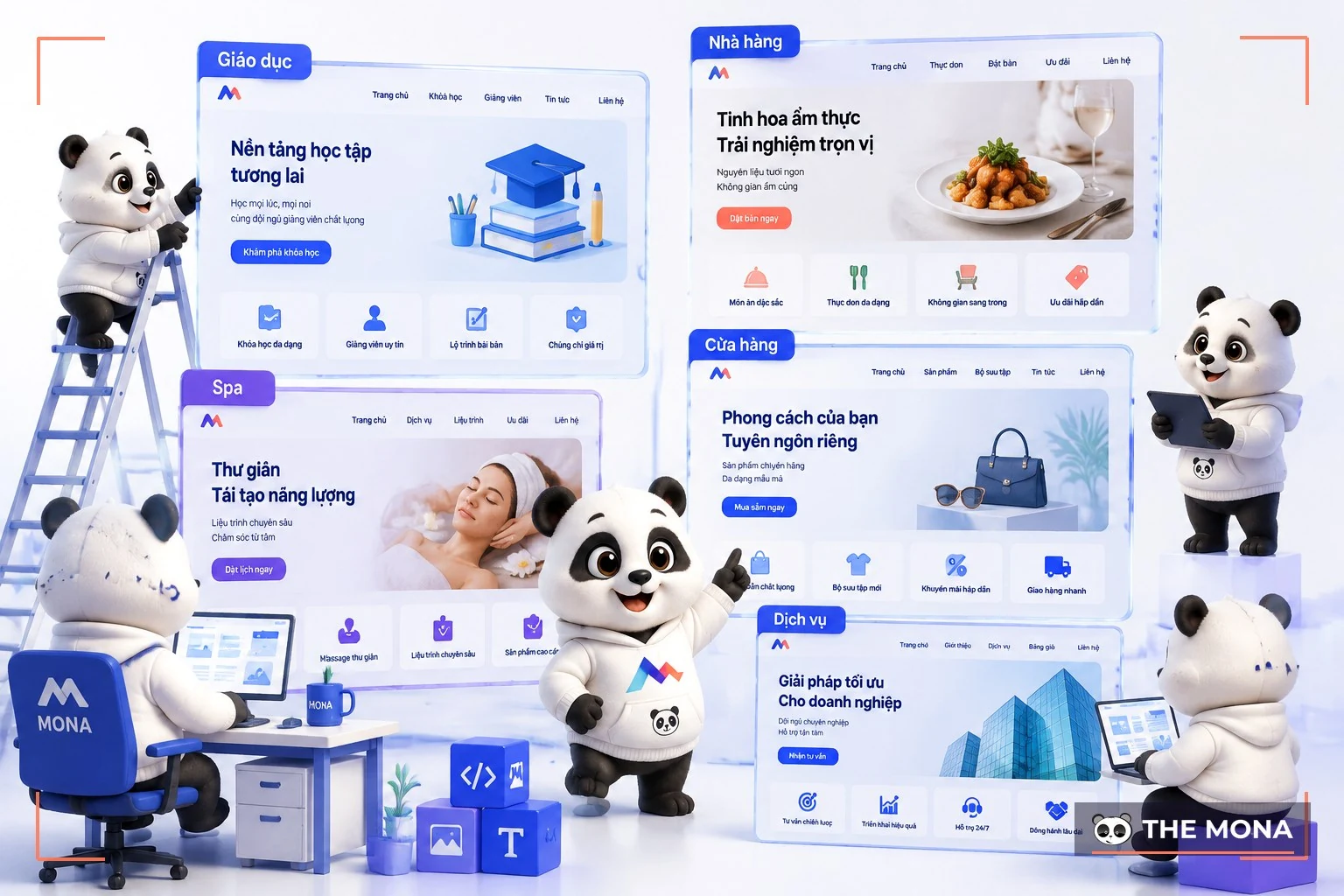 Đội gấu MONA thiết kế mockup cho nhiều ngành