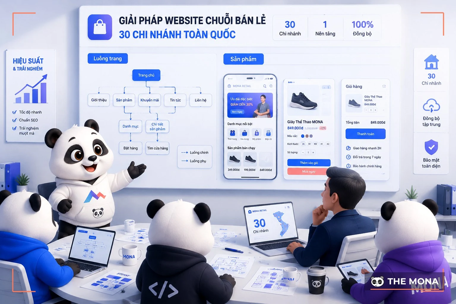 Đội gấu MONA trình bày mockup cho chuỗi bán lẻ