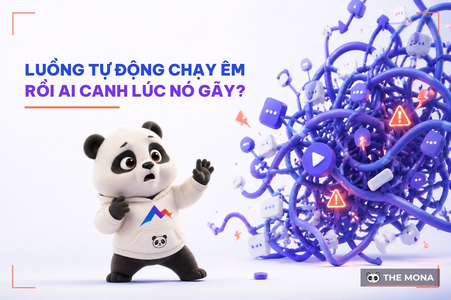 Gấu MONA đặt câu hỏi ai canh luồng tự động khi nó gãy