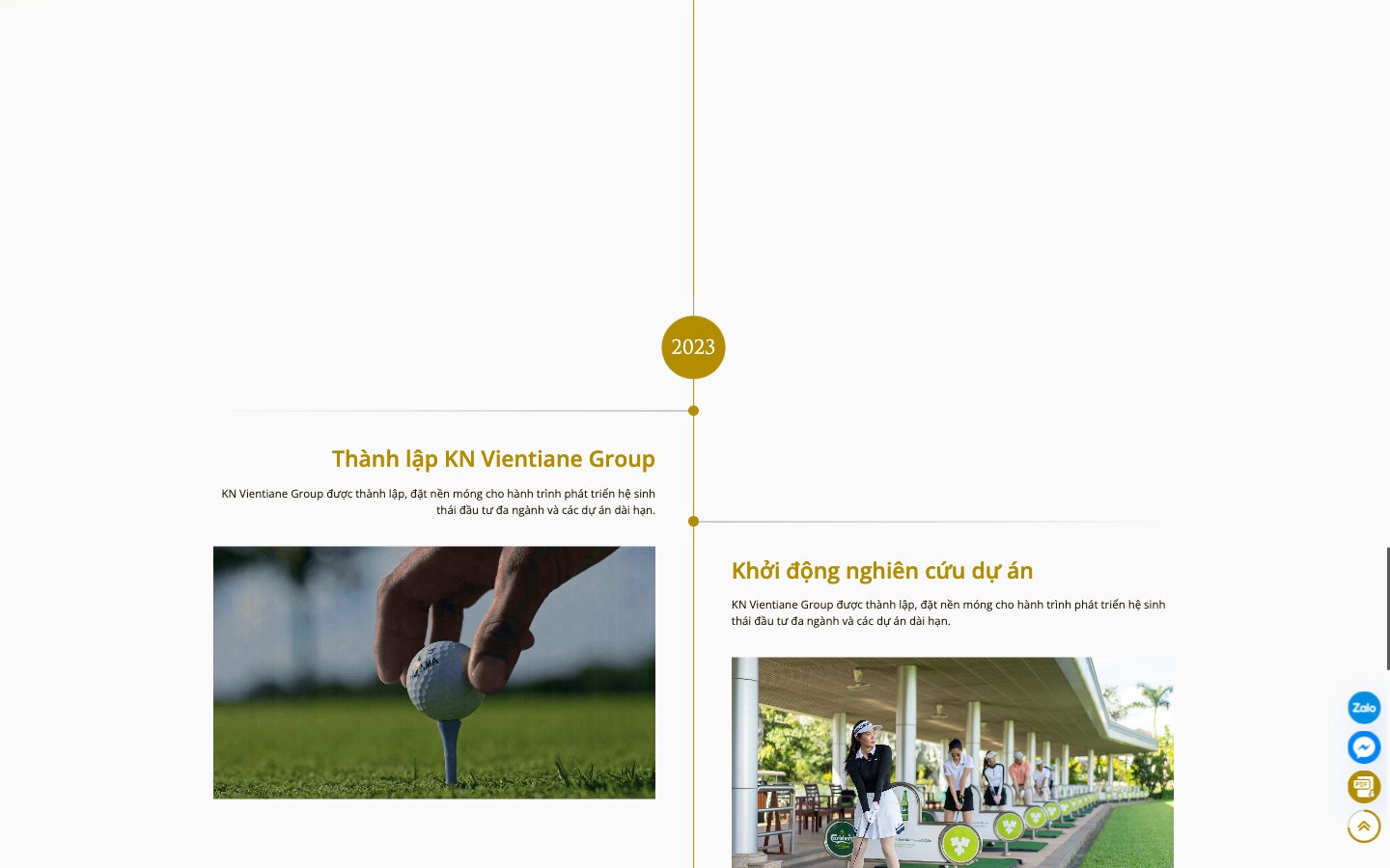 Điểm nhấn giao diện 1 website KN Vientiane Group - Website tập đoàn đầu tư đa ngành tại Lào