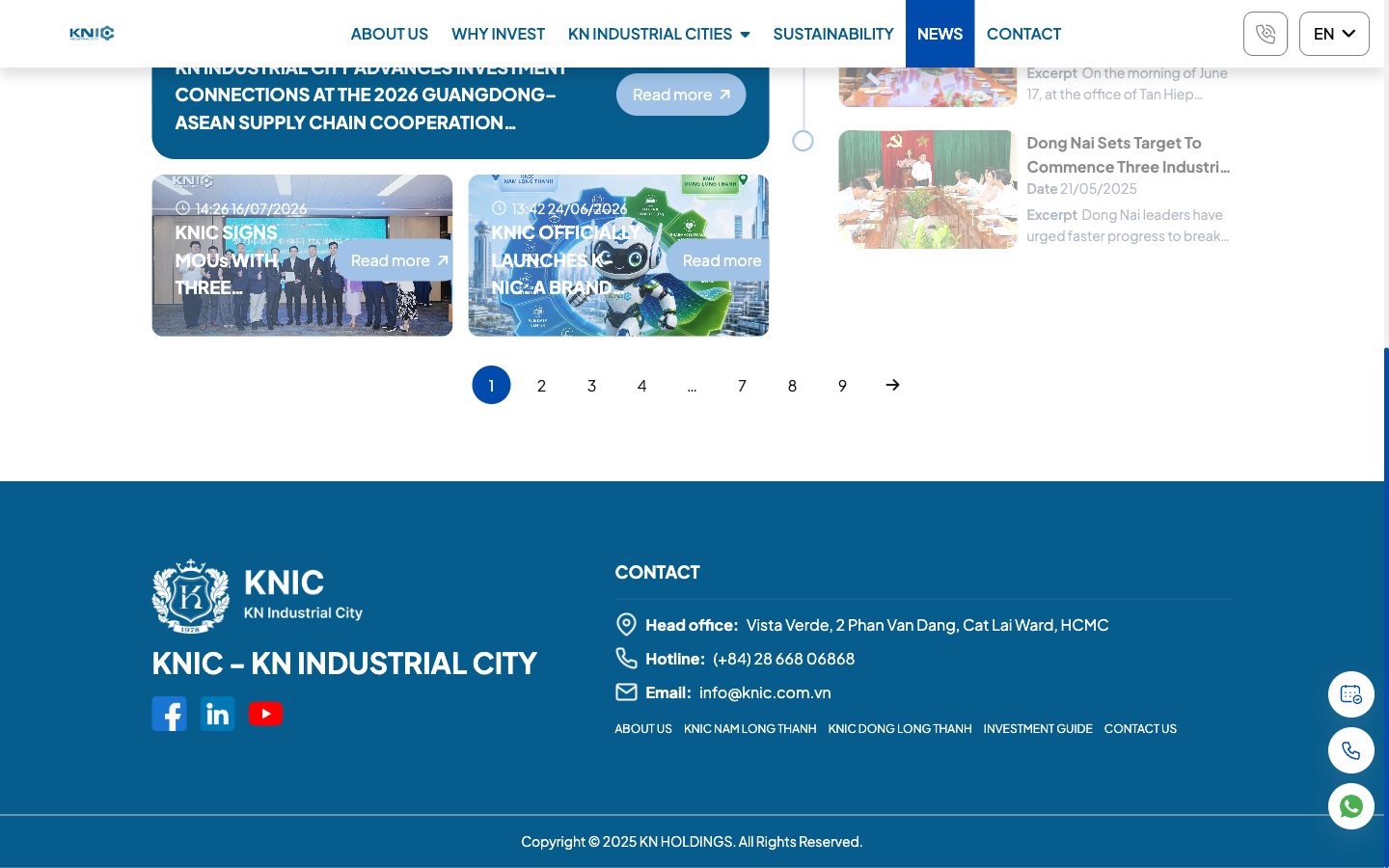 Trang 5 website KNIC - Website khu công nghiệp thế hệ mới hướng tới nhà đầu tư nước ngoài