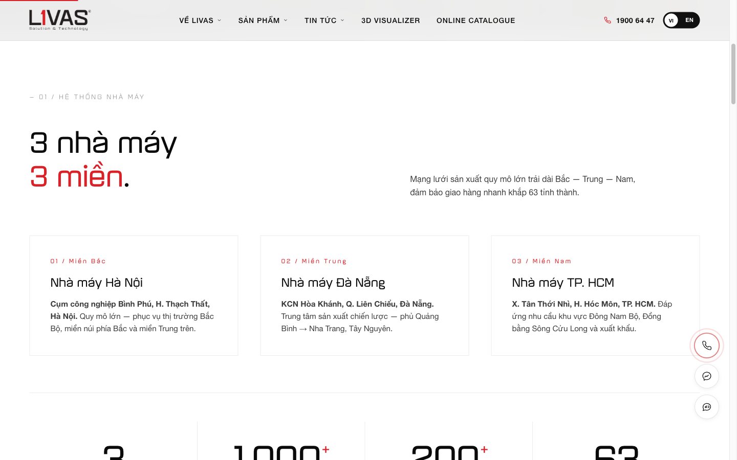 Điểm nhấn giao diện 4 website LIVAS - Website vật liệu nội thất có công cụ phối màu 3D trực tiếp