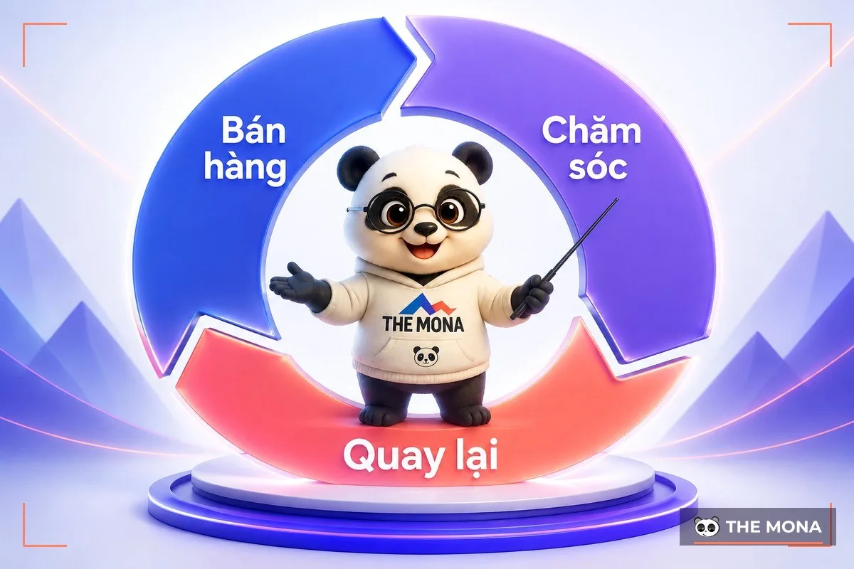 Vòng khép kín bán hàng chăm sóc và khách quay lại