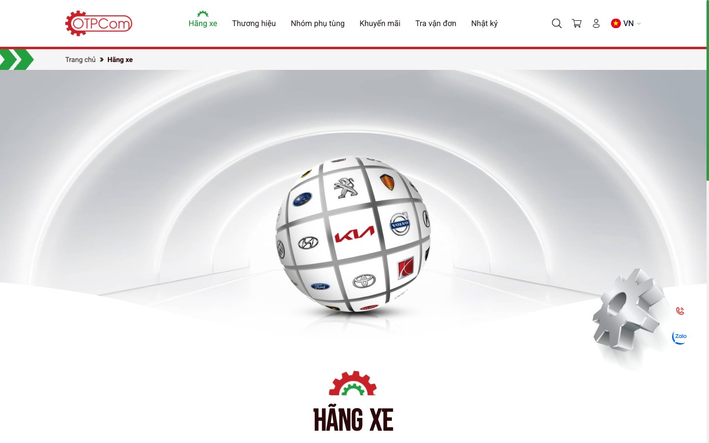 Trang 4 website OTPCOM - Web app bán phụ tùng ô tô tra đúng xe, đúng mã