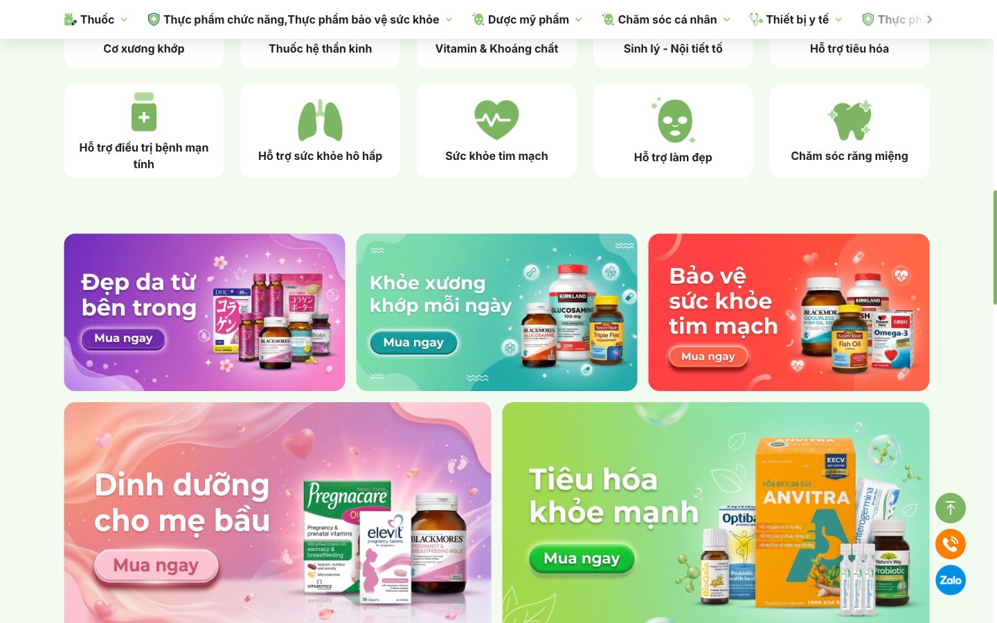 Giao diện website Nhà thuốc Pharceco - Web app bán hàng cho hệ thống nhà thuốc do MONA thiết kế