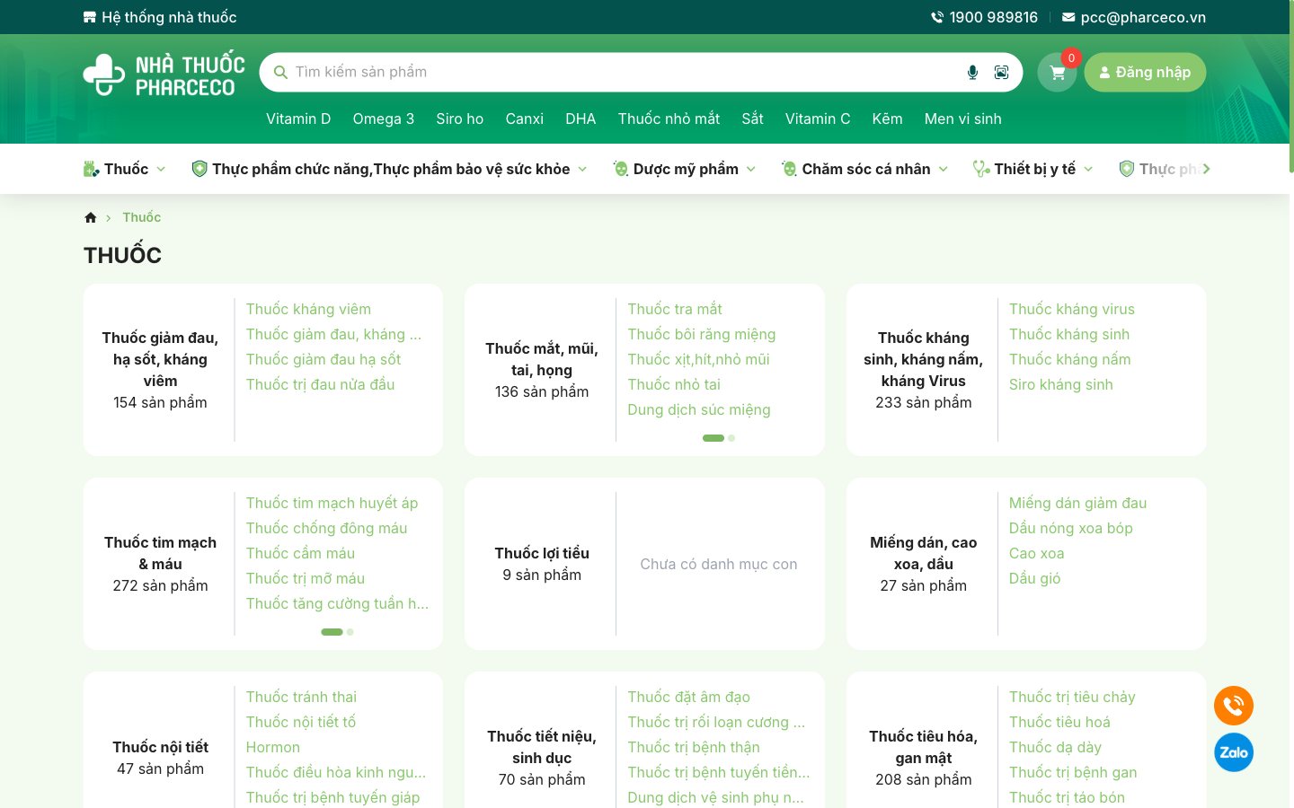 Trang 4 website Nhà thuốc Pharceco - Web app bán hàng cho hệ thống nhà thuốc