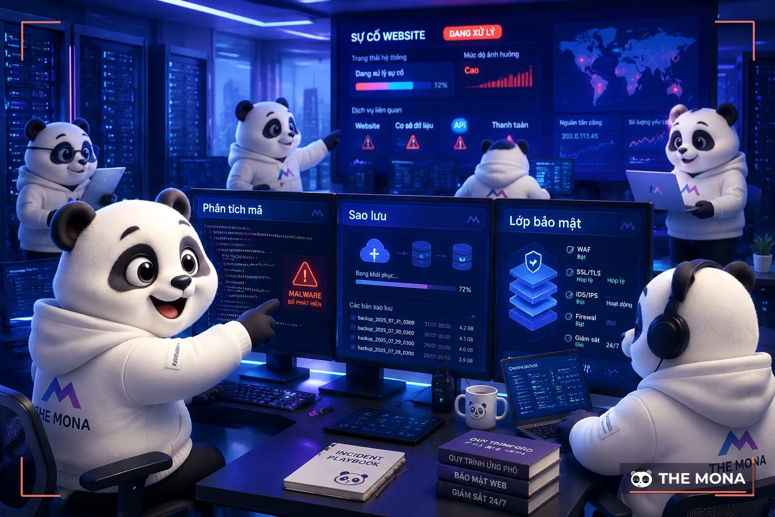 Gấu MONA xử lý sự cố bảo mật website